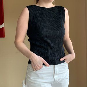 Black Textured sleevless top